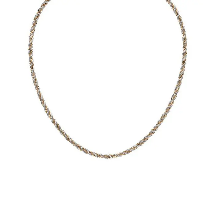 Браслет цепочный из комбинированного золота