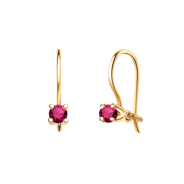 Серьги детские из красного золота