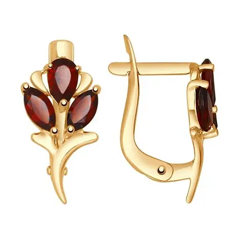 Серьги с английским замком из красного золота