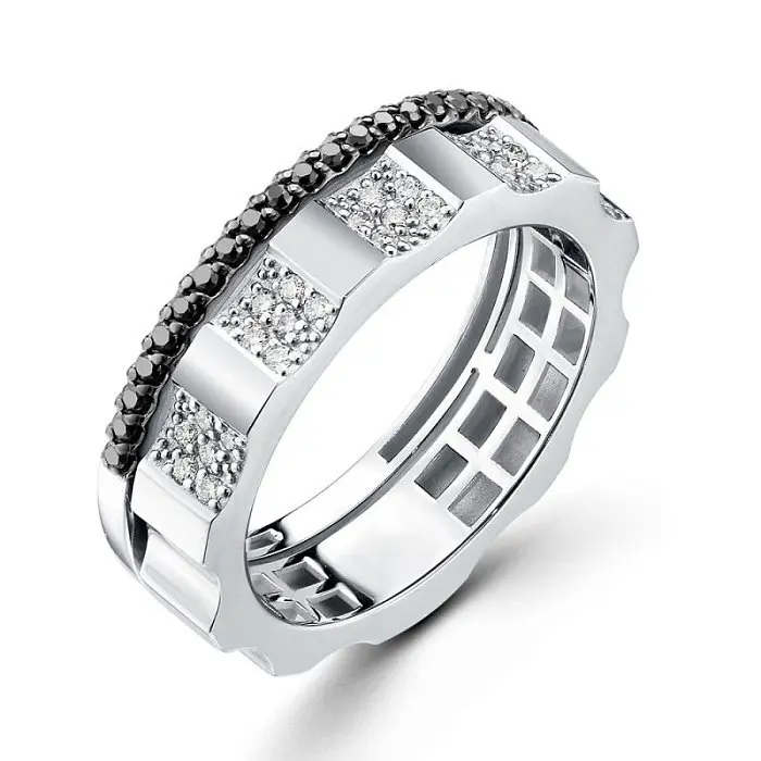 Кольцо декоративное из белого золота