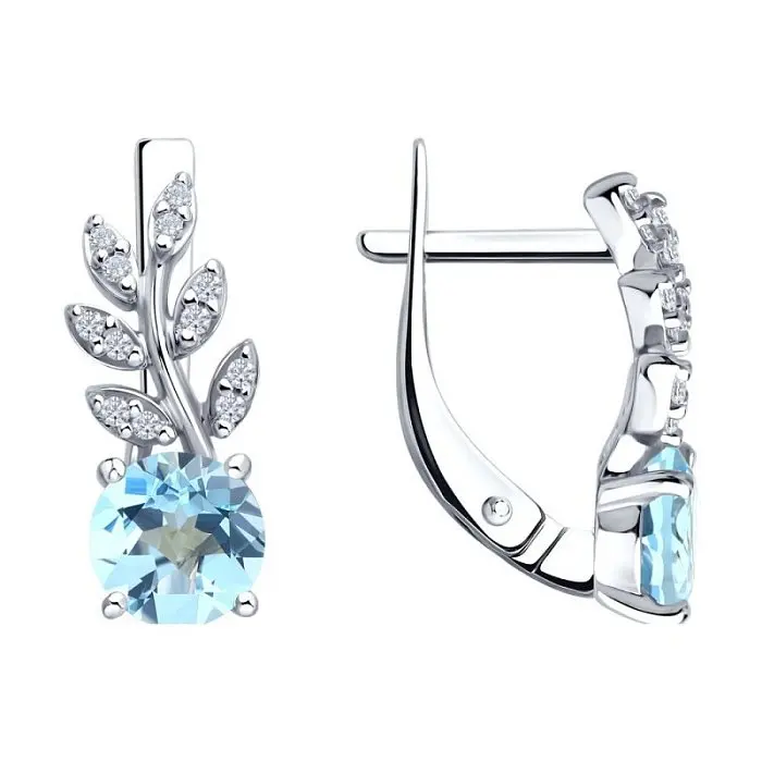 Серьги с английским замком из серебра