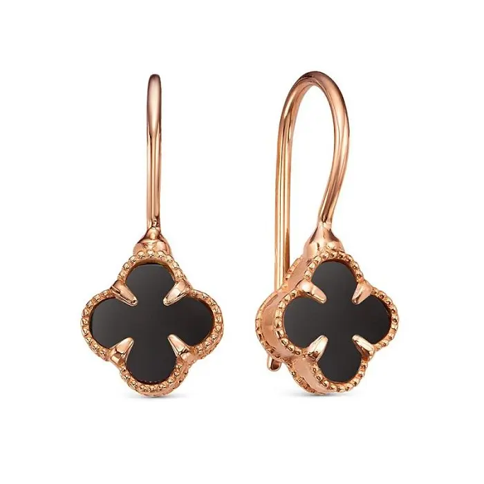 Серьги петельки из красного золота