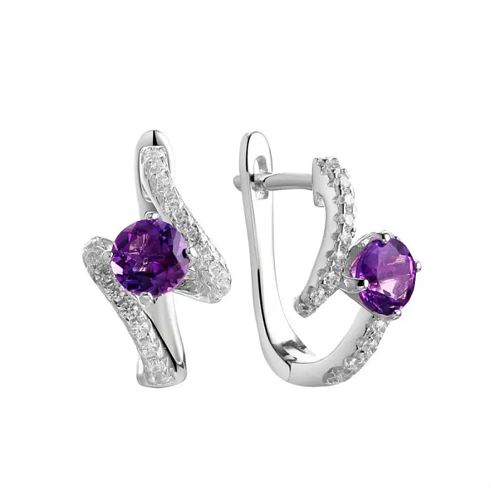 Серьги с английским замком из серебра