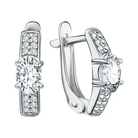 Серьги с английским замком из серебра