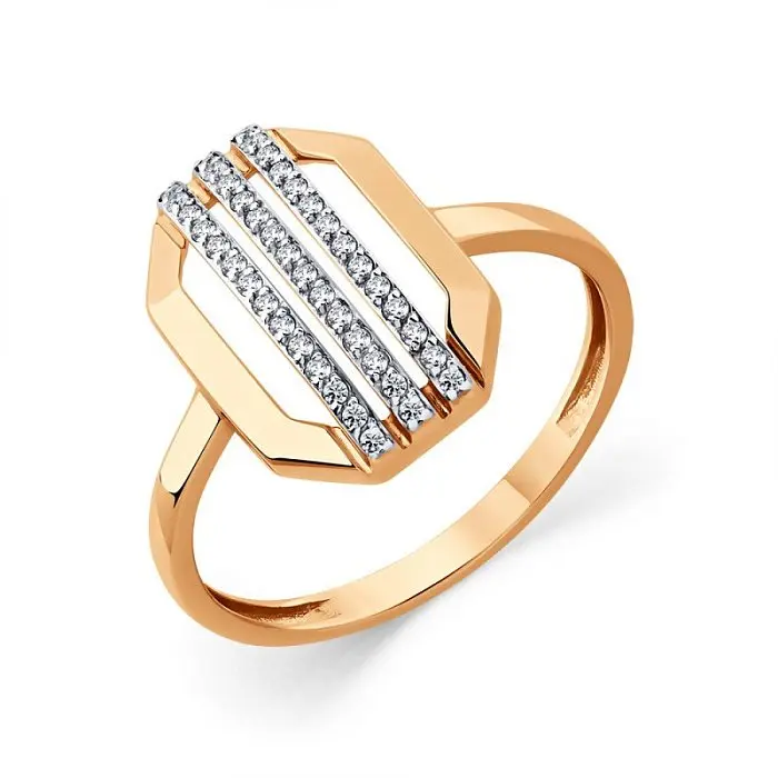 Кольцо декоративное из красного золота