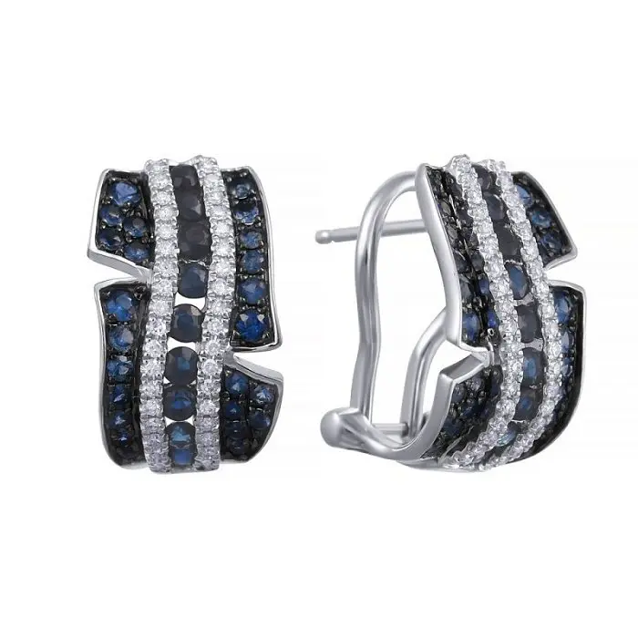 Серьги с английским замком из белого золота