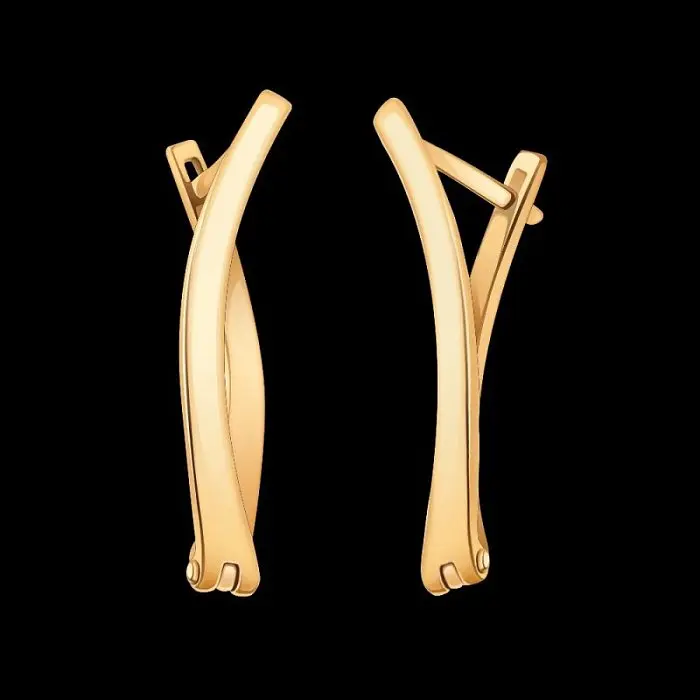 Серьги с английским замком из красного золота