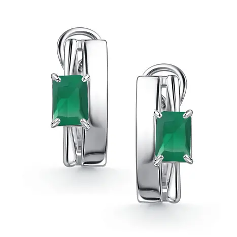 Серьги с английским замком из серебра