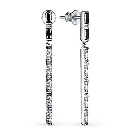 Серьги подвесные из серебра