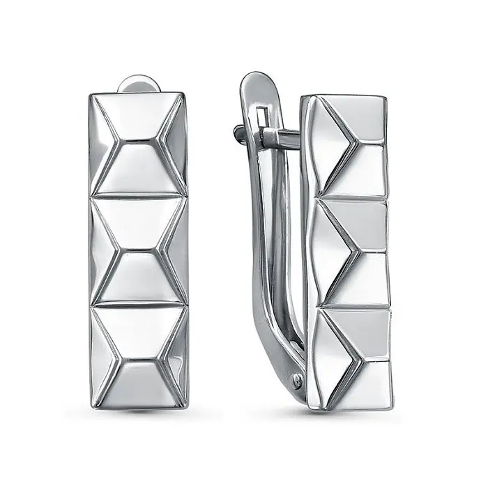 Серьги с английским замком из серебра