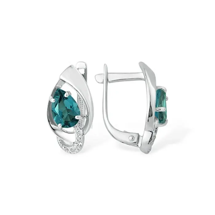Серьги с английским замком из серебра