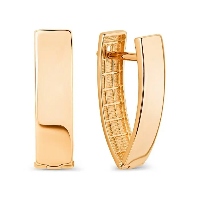 Серьги с английским замком из красного золота