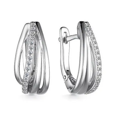 Серьги с английским замком из серебра