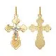 Подвеска крест из комбинированного золота