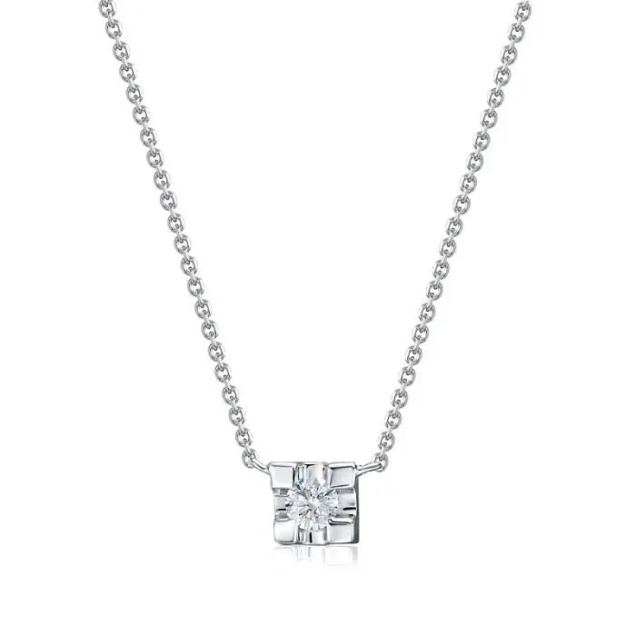 Цепь колье из белого золота