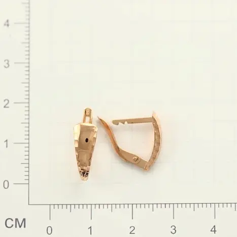 Серьги с английским замком из красного золота
