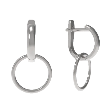 Серьги подвесные из серебра