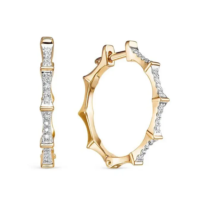 Серьги конго из красного золота