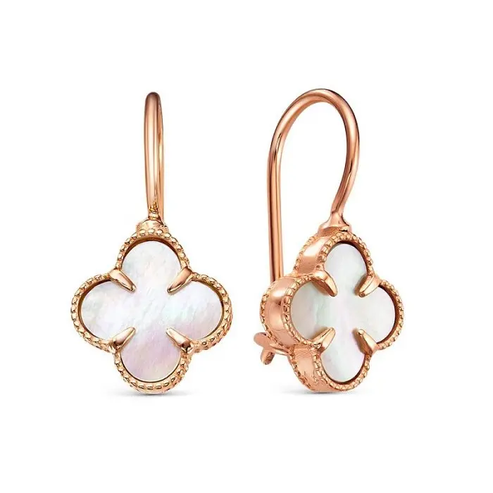 Серьги петельки из красного золота