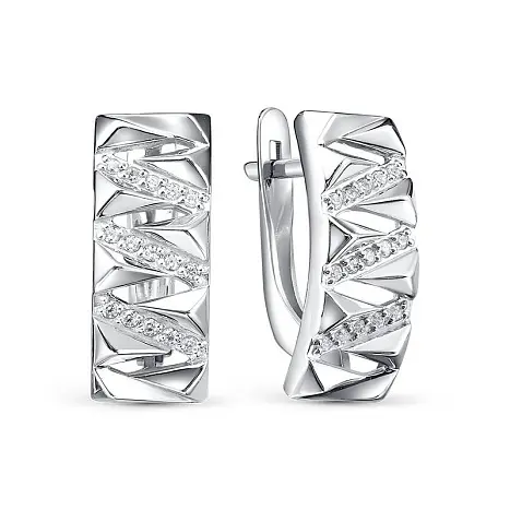 Серьги с английским замком из серебра