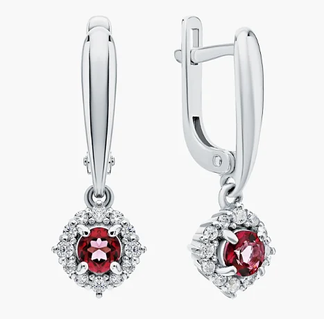 Серьги подвесные из серебра
