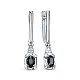 Серьги подвесные из белого золота с сапфирами