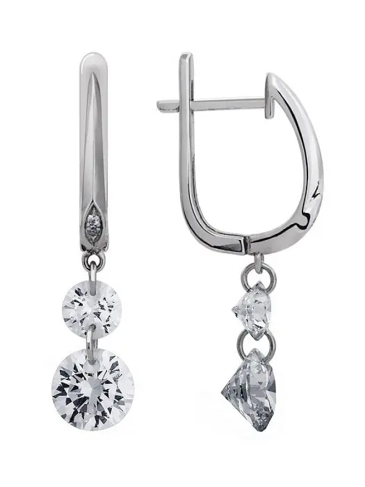 Серьги подвесные из серебра