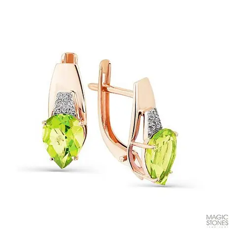 Серьги с английским замком из красного золота