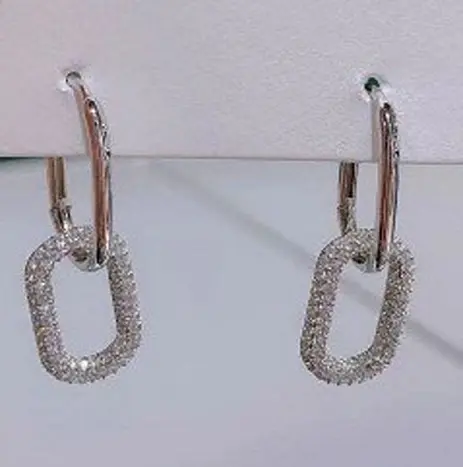 Серьги подвесные из серебра