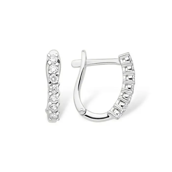 Серьги с английским замком из белого золота