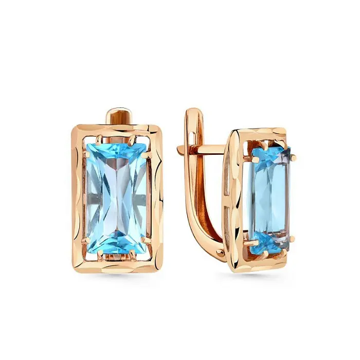 Серьги с английским замком из красного золота