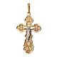 Подвеска крест из комбинированного золота