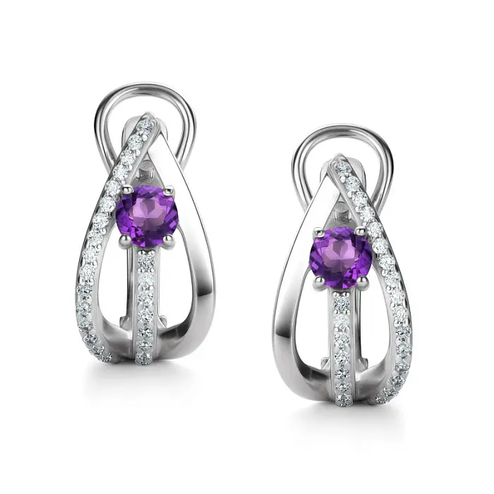 Серьги с английским замком из серебра