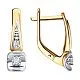 Серьги с английским замком из комбинированного золота