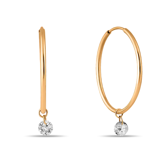 Серьги конго из красного золота