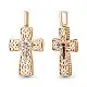 Подвеска крест из комбинированного золота