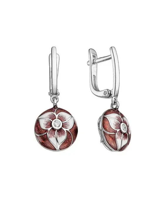 Серьги с английским замком из серебра