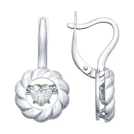 Серьги с английским замком из серебра