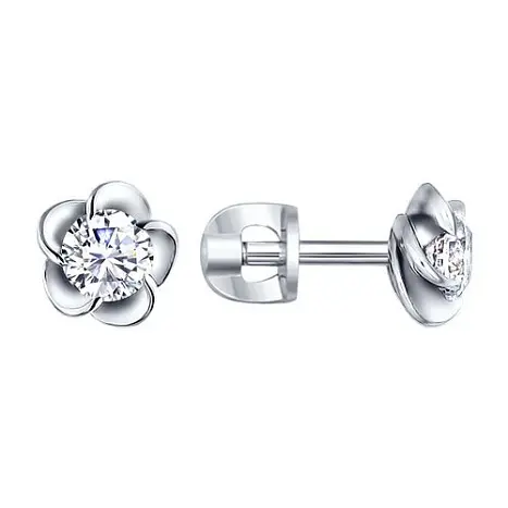 Серьги пуссеты из серебра