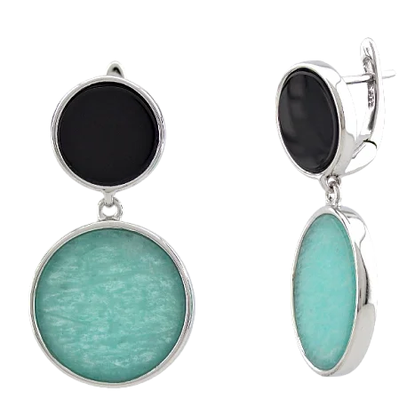 Серьги подвесные из серебра