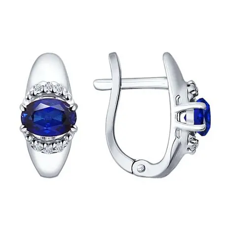 Серьги с английским замком из серебра