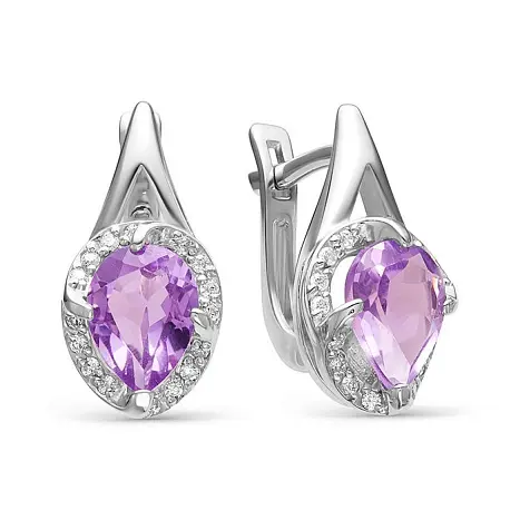 Серьги с английским замком из серебра
