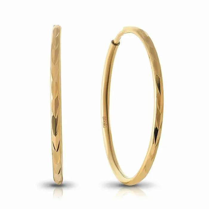 Серьги конго из красного золота