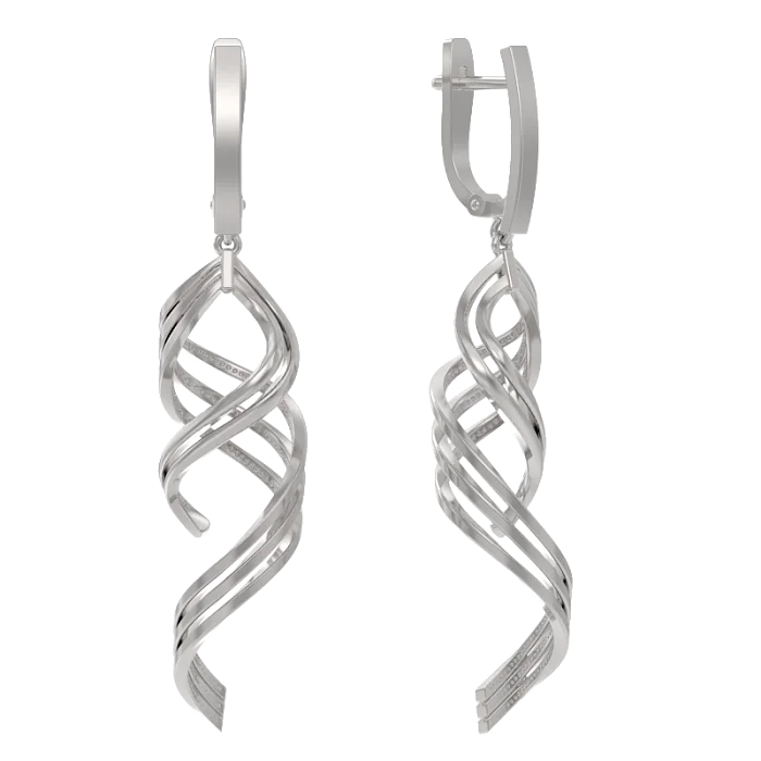 Серьги подвесные из серебра