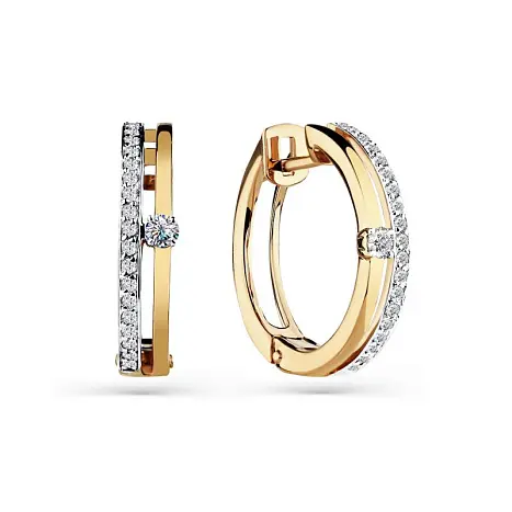 Серьги конго из красного золота