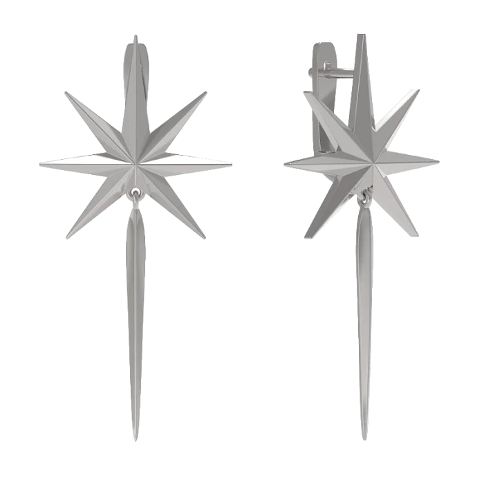 Серьги подвесные из серебра