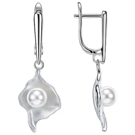 Серьги подвесные из серебра