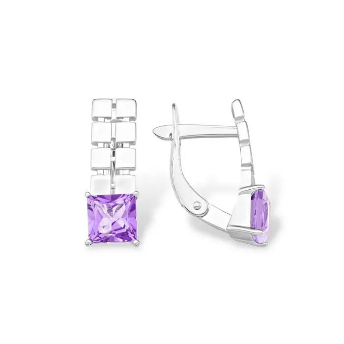 Серьги с английским замком из серебра