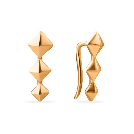 Серьги зажимы из красного золота