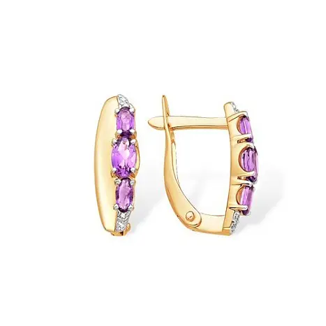 Серьги с английским замком из красного золота